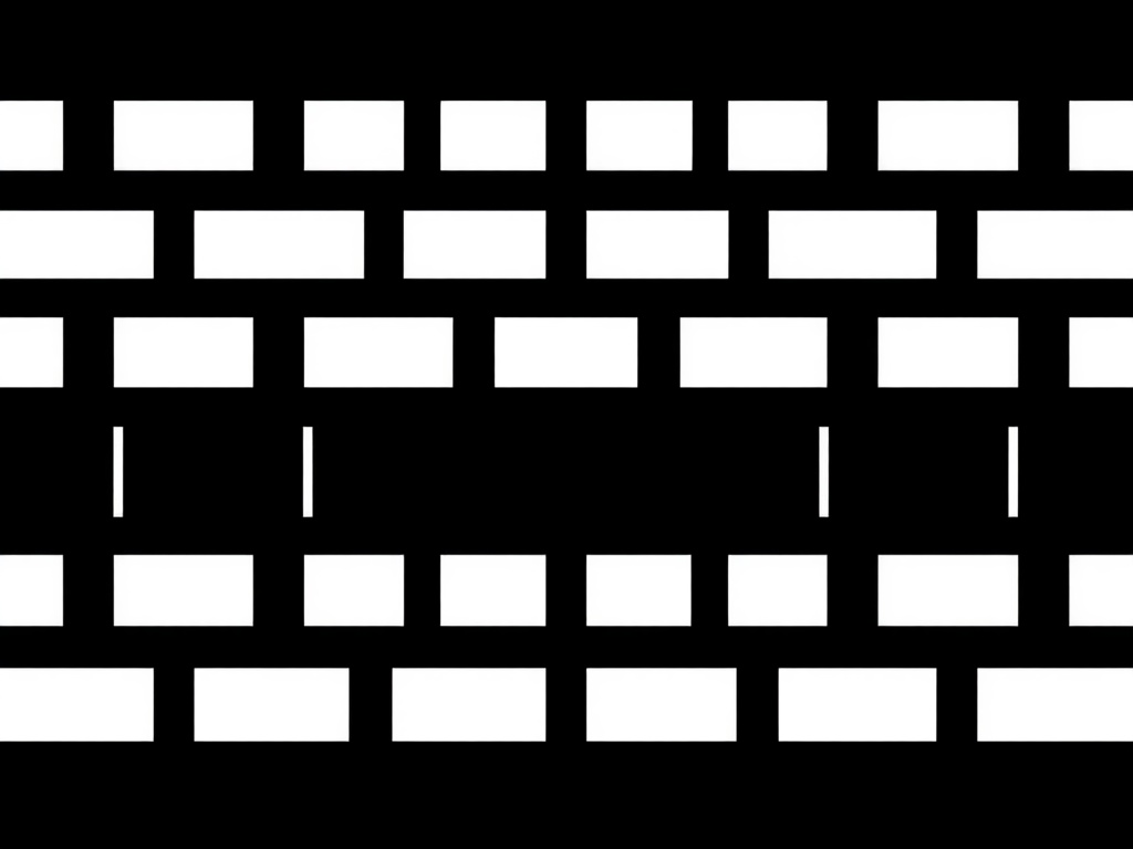 A stylized abstract mark representing a modern building facade, sharp lines and negative space, monochrome, high contrast, photorealistic, 8K, commercial photography style